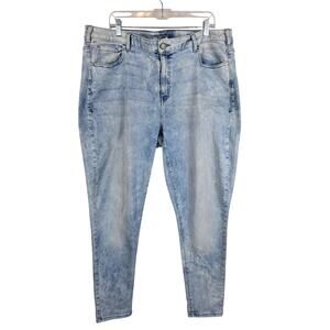 Lane Bryant Skinny Bleached Washed Distressed Women's Jeans 22